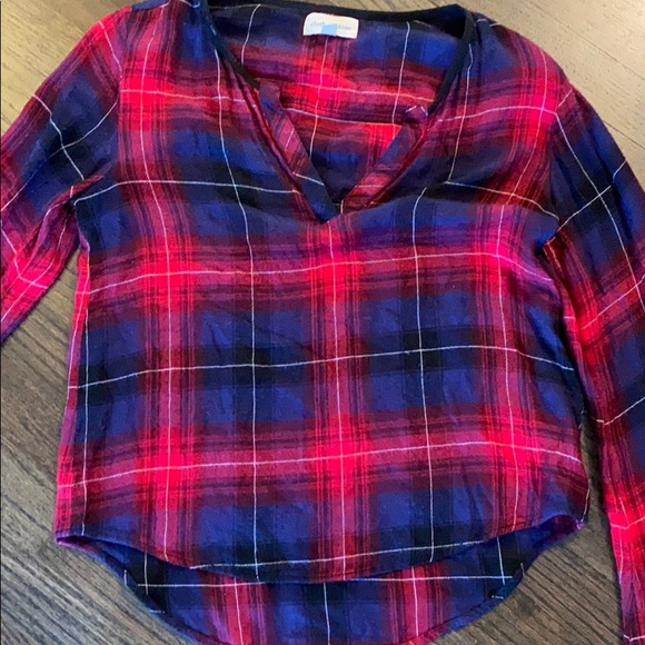Cloth & Stone Blue and Red Plaid XS EUC - Picture 2 of 8